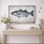 Œuvre rayée, photos de poissons côtiers, impression sur toile encadrée-126013844-126013842