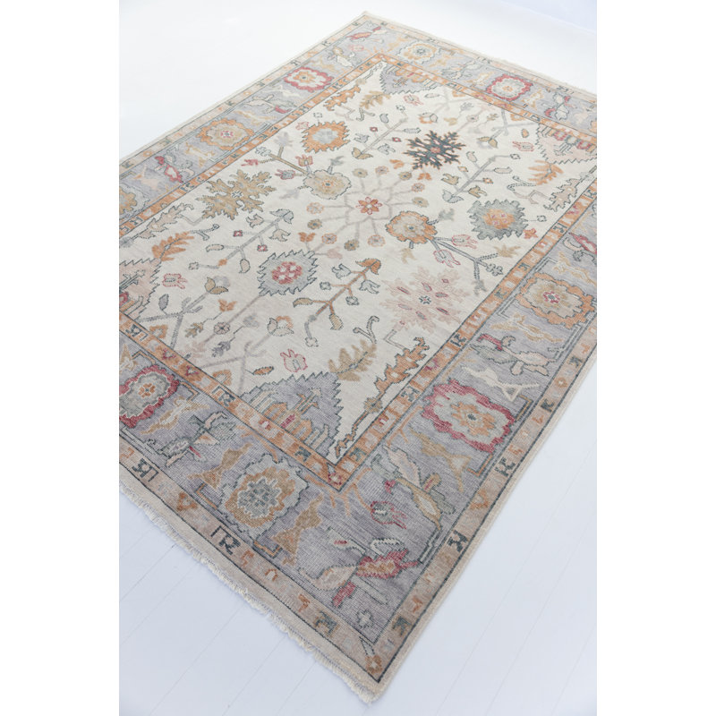 Frances Hand Knotted Wool Vintage Look Area Rug, Rectangle 8' x 10'