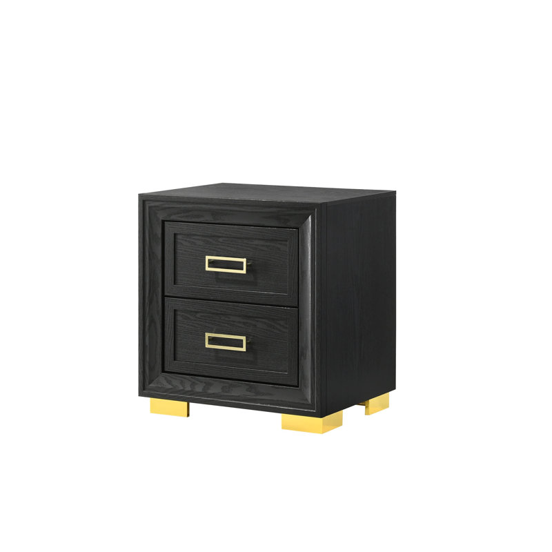 Table de chevet 2 tiroirs Style Black