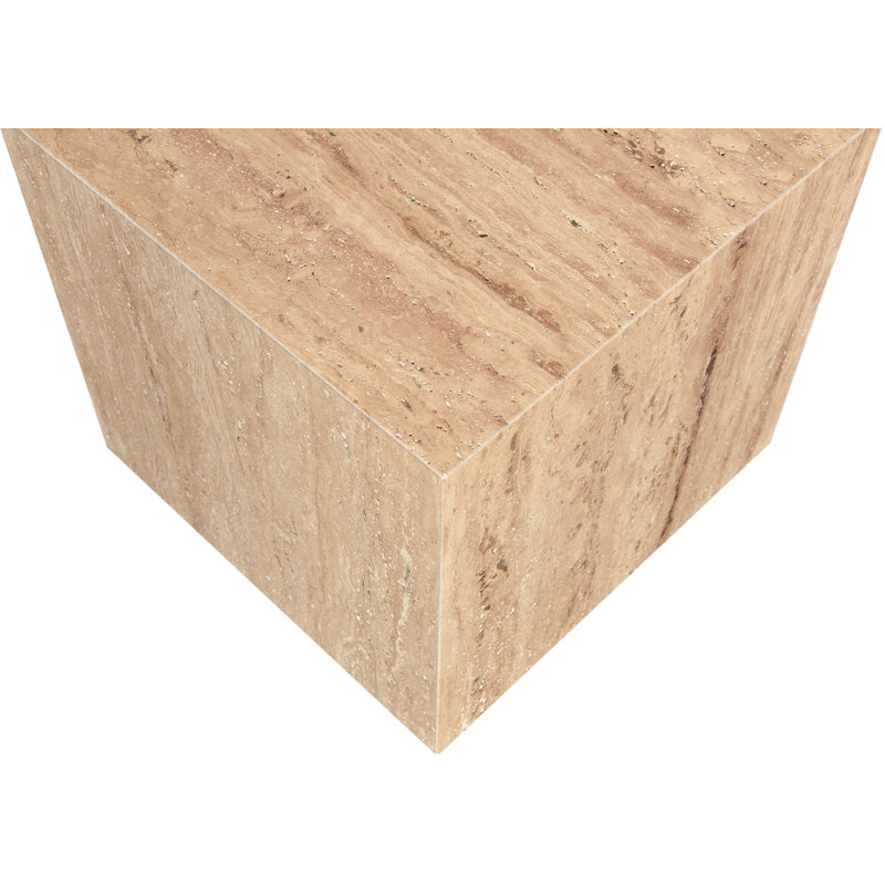 Bolzano Stone End Table, Travertine