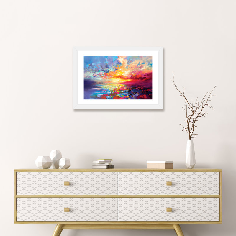 «Loch Ness Euphoria» par Scott Naismith - reproduction d'art, H 24 po x l 32 po, Papier dans un cadre photo, Blanc