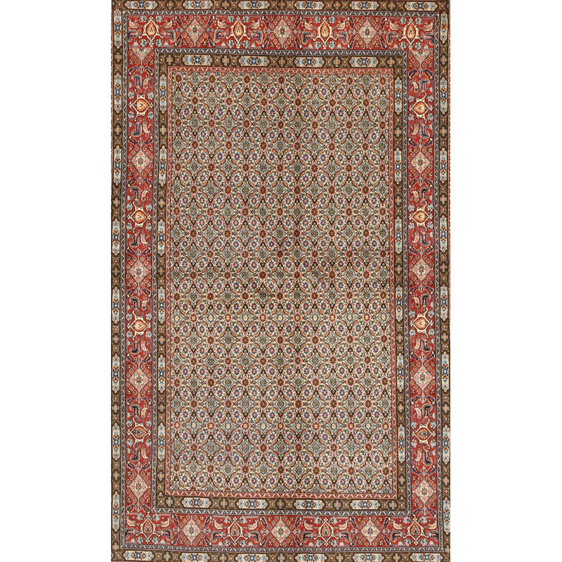 Tapis rouge/brun/gris traditionnel Gilby, Rectangle 3 pi x 5 pi