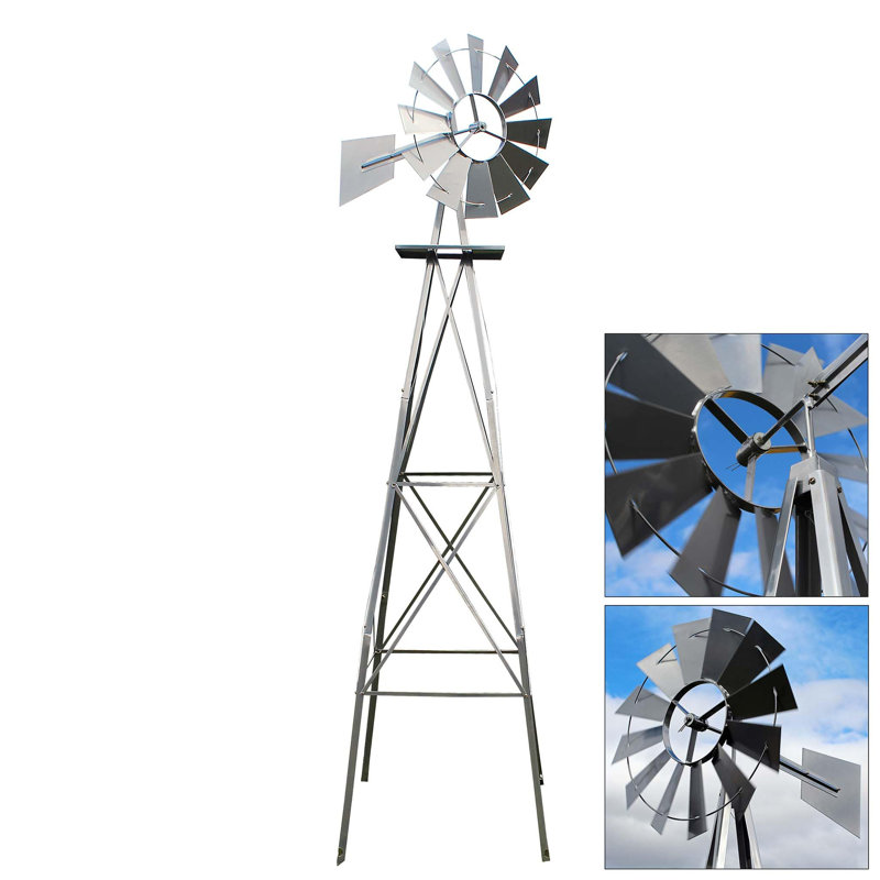 Metal Windmill, Silver
