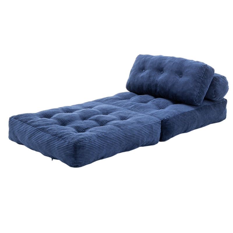 Fauteuil à billes en velours côtelé Corduroy, Bleu