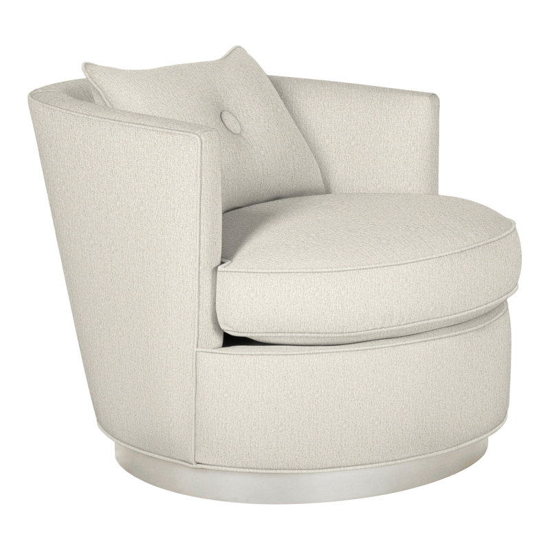 Michael Weiss 34" Bernadette Swivel Chair, Nomad Snow Crypton® Chenille, Wrenn