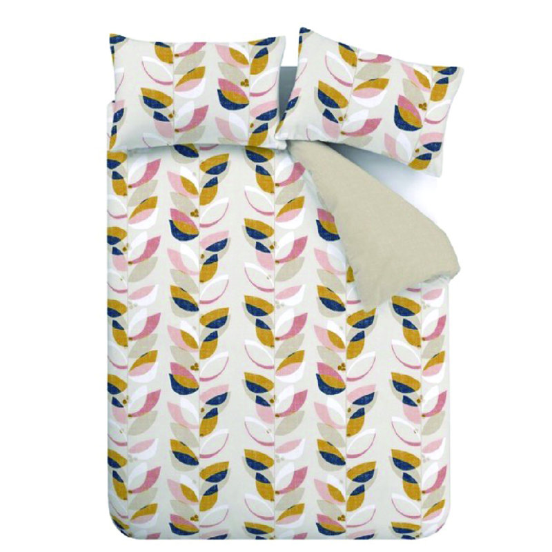 Layered Leaf Duvet Cover Set, Kingsize Duvet Cover + 2 Standard Pillowcases