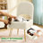 Modern Upholstered Teddy Accent Chair, Vanity Chair with Storage Box, Foldable Backrest，footstool-194004767