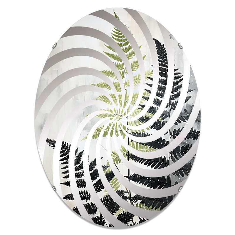 Fougères noires Serene Retreat I - Miroir décoratif Vortex-MIR111873-Ovale, L 20 po x H 30 po