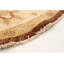 Tapis en laine ronde 7 pi 7 po "one-of-kind" -noué la 2010 ushak foncé/beige 6" Joannes