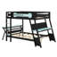 Modern Gaming Bunk Bed Featuring Dual Desks USB Ports And Practical Pegboard Storage-830140490