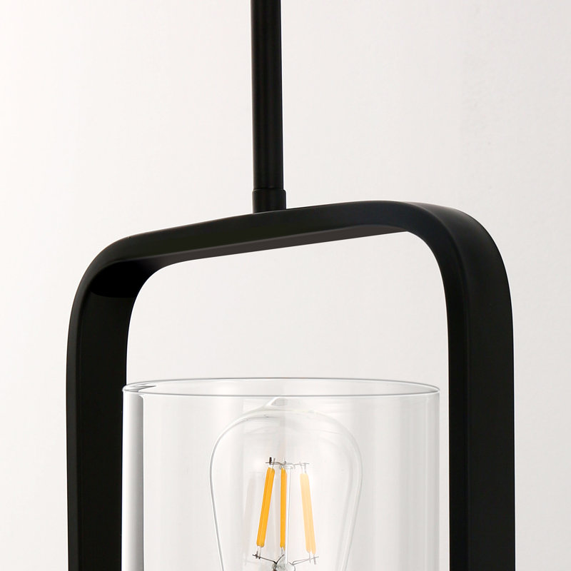 Luminaire suspendu noir à 1 lumière Kamaury