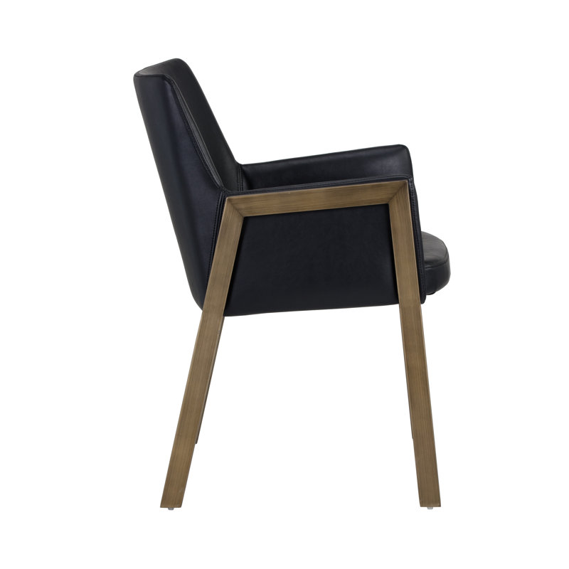Bernadette Armchair, Black Faux Leather