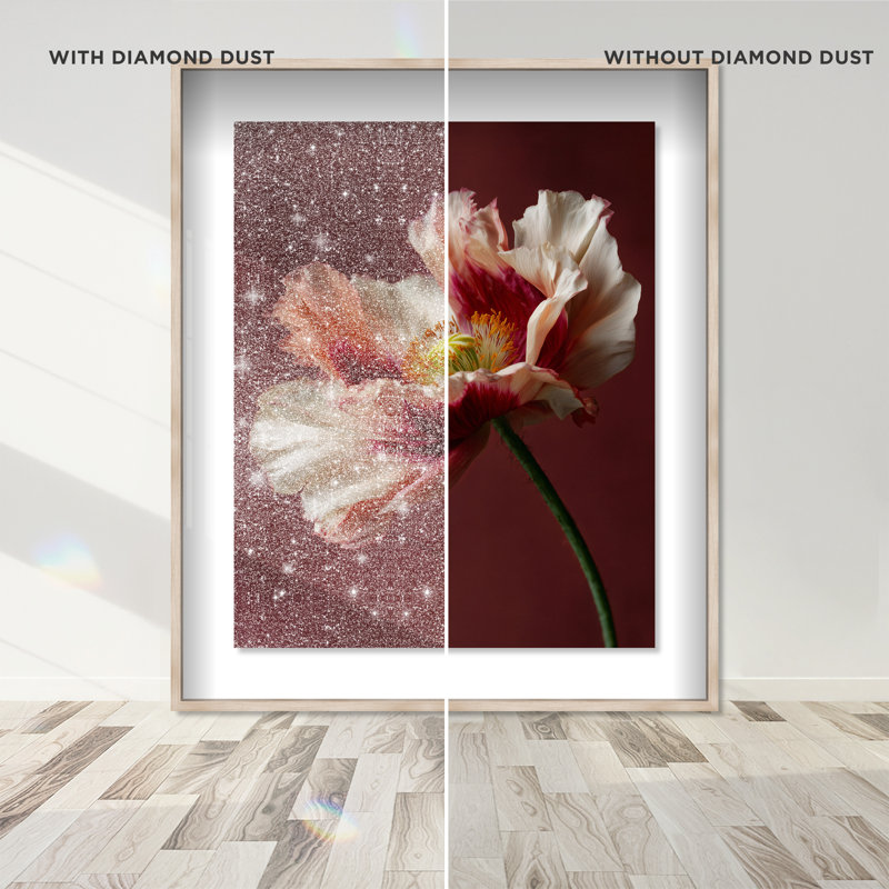Merlot Blush Blossom I Shadowbox Floral & Botanical Print by Oliver Gal, Black Frame, 16 x 20, 21.5"H x 25.5"W