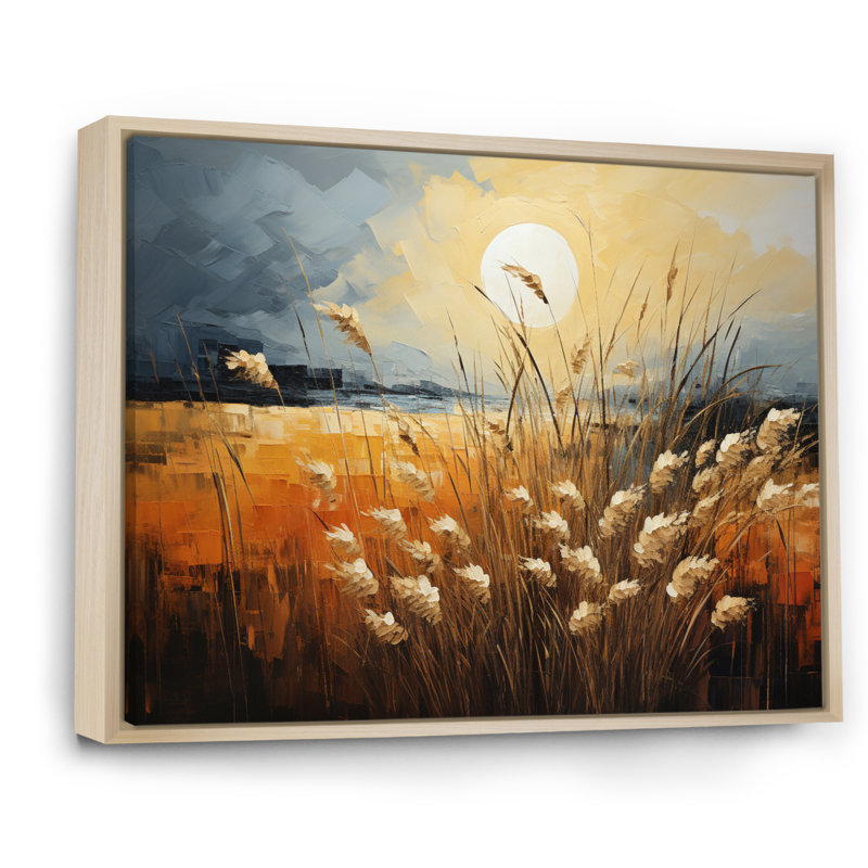 Beige des Prairies Bliss entrelacé sur toile, H 12 po x l 20 po x P 1 po, Cadre naturel flottant