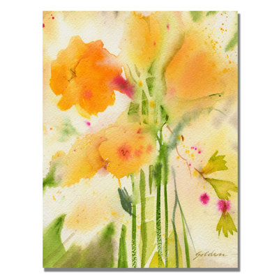 « orange florals » par sheila golden, reproduction d’art sur toile
