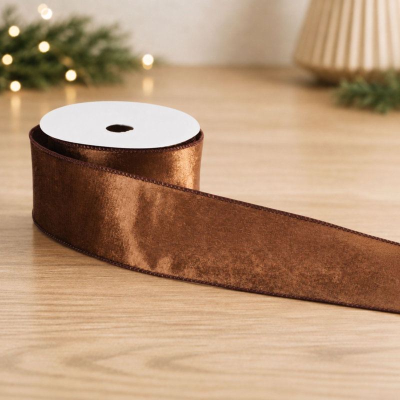 Ruban câblé rouille en velours 2,5 po x 10 po