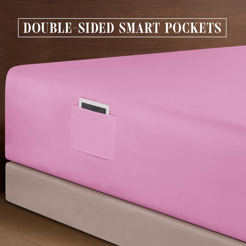Elegant Comfort Luxury 1500 Premium Hotel Quality Microfiber 4-Piece Sheet Set - Soft, All Around Elastic 18-24 Inches Deep Fitted Sheet - Extra Deep Pocket Sheets