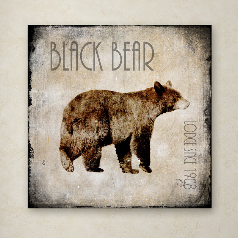 « orignal introduction 2-black bear », reproduction d’impression sur toile tendue, H 14 po x l 14 po x P 2 po