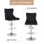 Adjustable Velvet Bar Stools with Nail head Trim for Kitchen Island and Bar-116726581