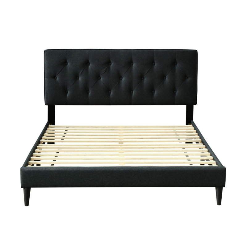 Très grand lit dans une boîte avec avantage - tête de lit, option de prise de tissu noir profond