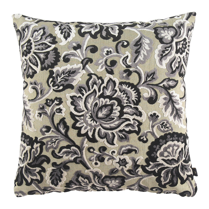 Class Floral Reversible Pillow Cover, Black