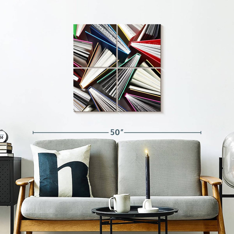 Kerner Crowded Books, 26" H x 26" W