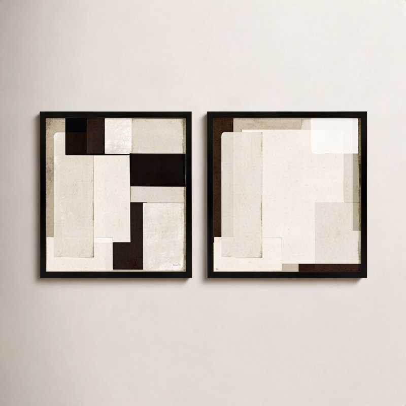 City Scape 6,7, ensemble de 2 par Marco Marella pour Studio M - Art mural encadré, H 16 po x l 16 po, Noir
