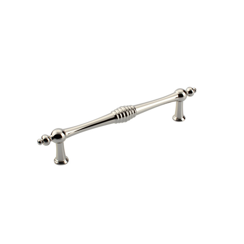 Poignée barre 5 1/16" au centre Colonial, Nickel poli