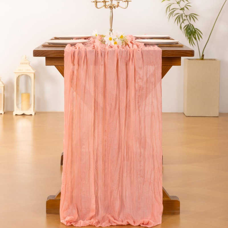 Chemin de table en étamine Cheesecloth, L 35 po x l 122 po, Orange