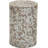 Handmade Mother Of Pearl Shell Geometric Mosaic Accent Table, Contemporary Side End Table