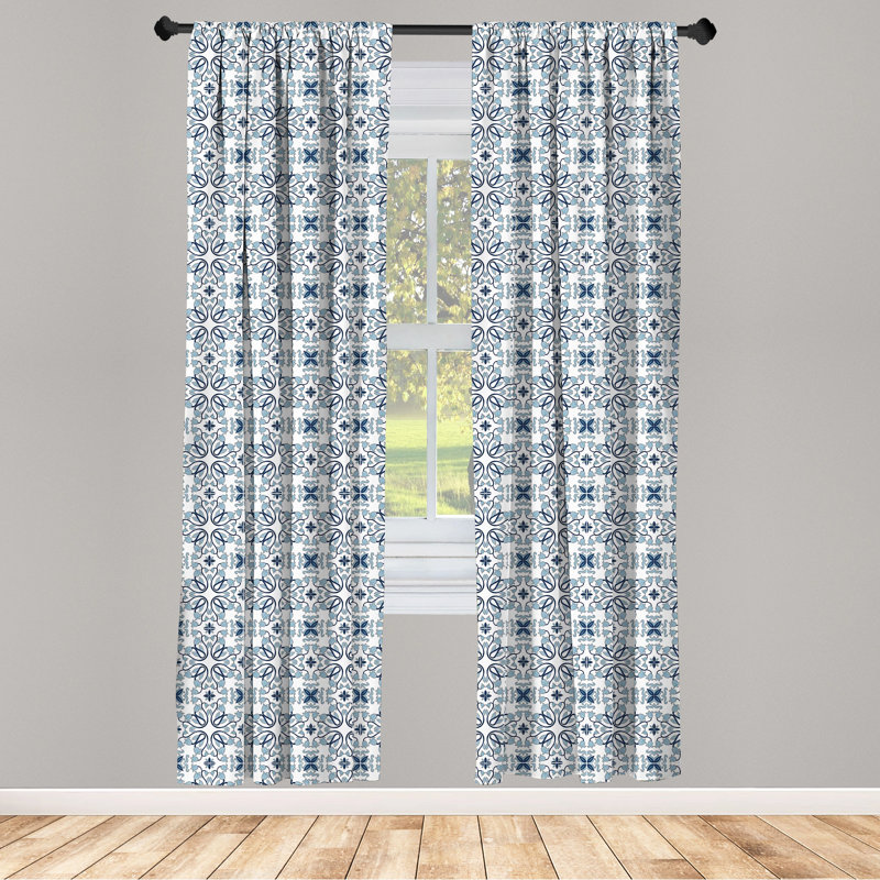 Ethnic Semi-Sheer Rod Pocket Curtain Panels, 28" x 95"