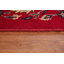 Tapis rouge en laine noué à la main de conception unique de style années 1980 de 9 pi 6 po x 12 pi 11 po Saveena