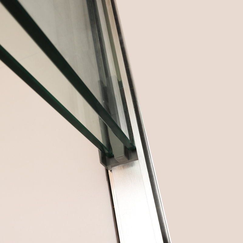 48" W X 76" H Semi- Shower Door, Bypass Sliding, Brushed Nickel Finish, Tempered Glass Panel Sliding 48"x76", Nickel, Glass, Stylish Bathroom Addition