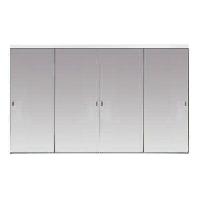 Portes de placard coulissantes en miroir à cadre en aluminium poli
