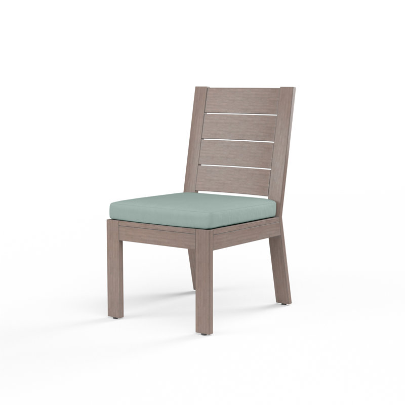 Outdoor Dining Side Chair, Cast Mist Sunbrella® Plainweave