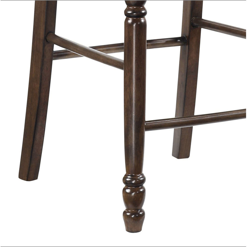 Walnut Cross Back Counter Height Stools (Set of 2)