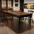 Nut-brown+Black Rectangular Solid Wood Dining Table-812627074