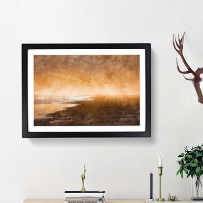 Golden Beach in Iceland - Picture Frame Painting Print