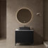 Meuble-lavabo autoportant à 2 portes avec comptoir blanc Carrara Gorby