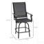 Ensemble de 2 tabourets de bar pivotants d'extérieur avec accoudoirs, chaises de patio à hauteur de bar avec cadre en acier pour balcon, bord de piscine, arrière-cour, noir
