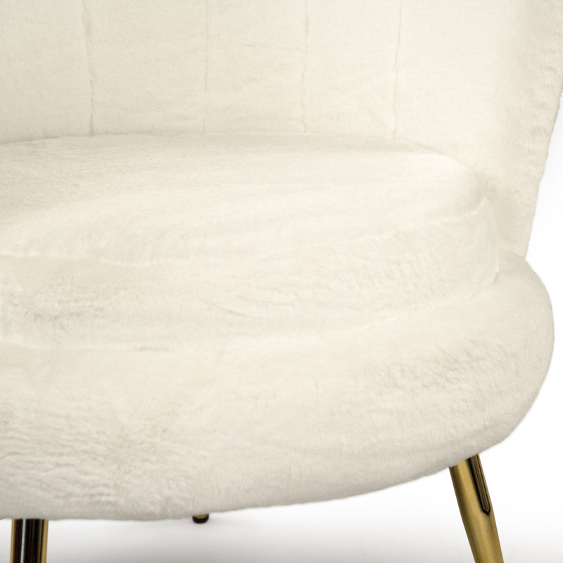 Fauteuil demi-tonneau de 31 po Pedra, Blanc