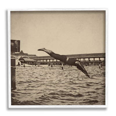 Az-993 - «Vintage Diving Man» sur toile par Graffi * Tee Studios, reproduction