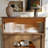 Wood Grain Entryway  1 Person Shoe Cabinet With LED Lights, 2-Tier Storage Console With Fluted Glass Doors For Small Spaces