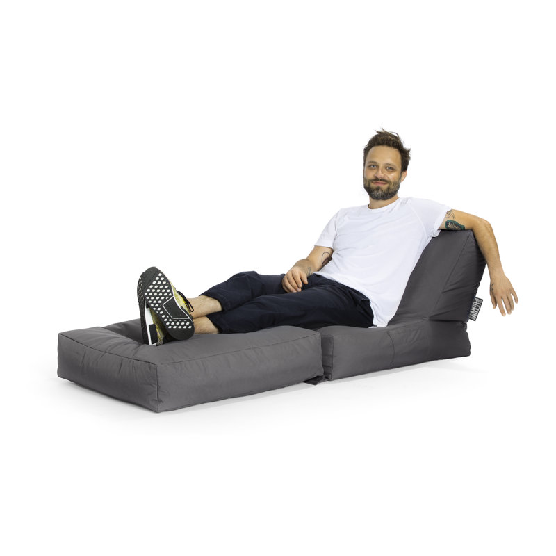 Fauteuil à billes avec méridienne Twist, gris