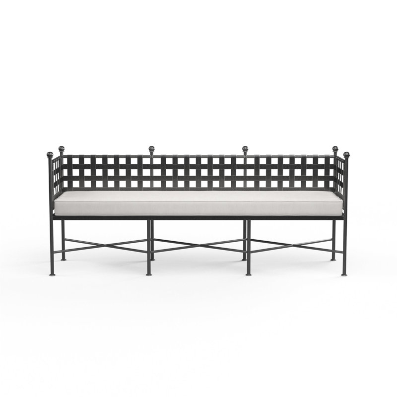 Banc de jardin en fer forgé Provence, Toile lin Sunbrella®