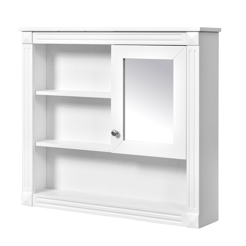 Armoire murale 32 po avec miroir, Blanc