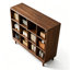 Bibliothèque standard moderne en bois massif noyer foncé-1686816255