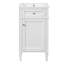Ensemble de meuble-lavabo simple de 18 po avec lavabo en céramique, ensemble de meuble-lavabo autoportant avec porte à fermeture douce, tablette réglable, style français, pieds pleins, blanc-290472153