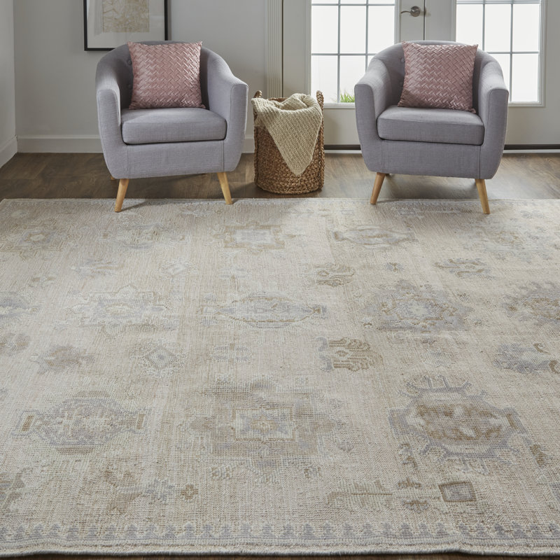Wendover Hand Knotted Oriental Area Rug, Rectangle 3'6" x 5'6"