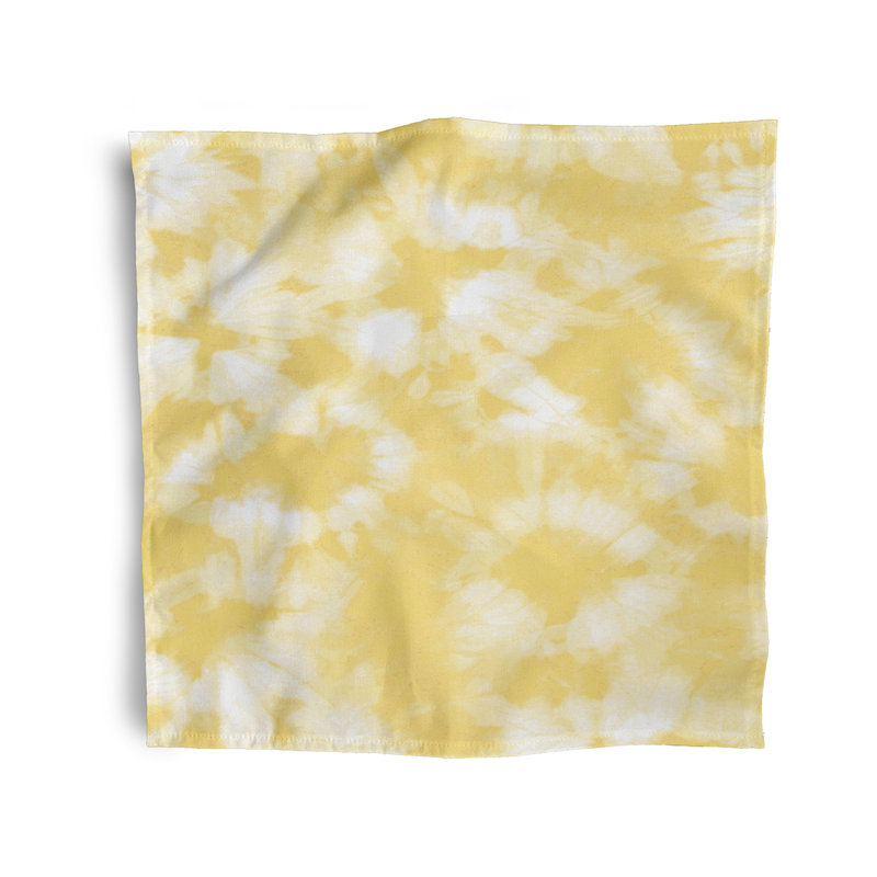 Leviner Polyester Abstract Square Napkin, Yellow